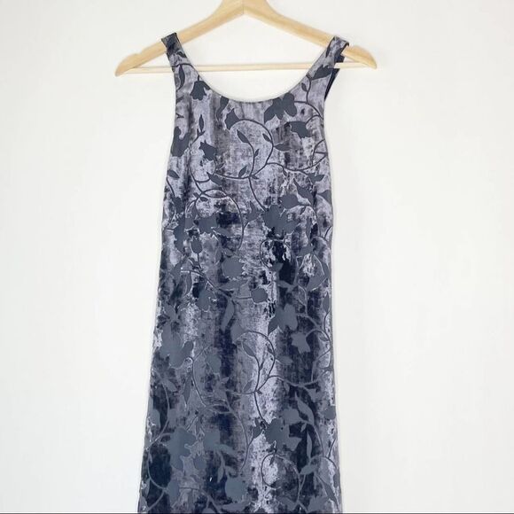 Laundry Shelli Segal Velvet Burnout Cross Back Dress Blue - Picture 7 of 12